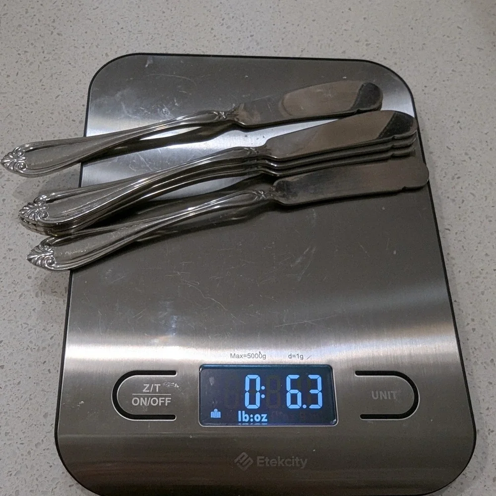 Royal Gallery Butter Spreader Knives Silver 18/8 Stainless Steel Set of 5